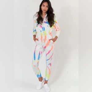 Lezat Restore Soft Terry Jumpsuit - Neon Tie Dye New Medium